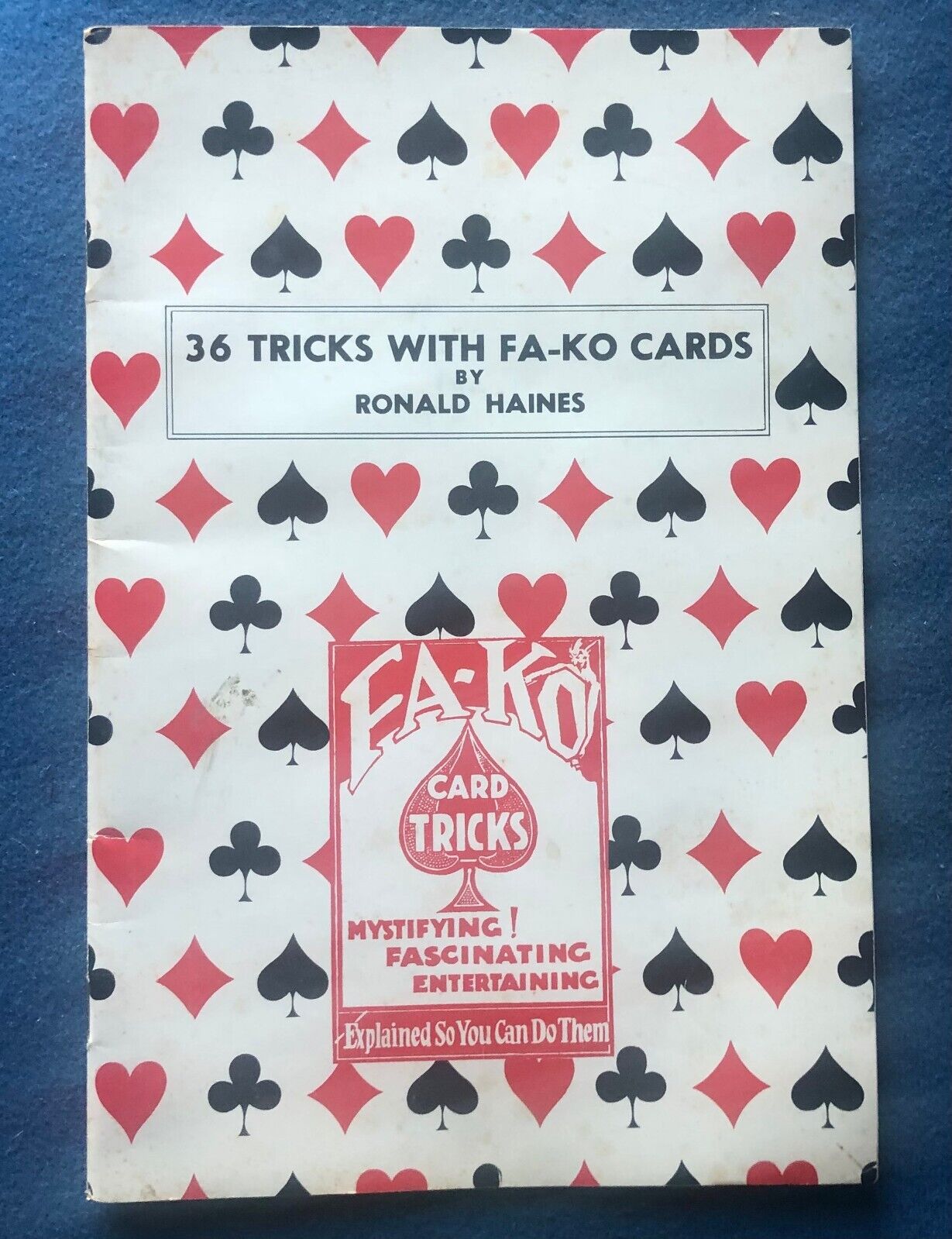 Magic Trick Booklet 36 Tricks With Fa-Ko Cards Ronald Haines House Of Cards 1960