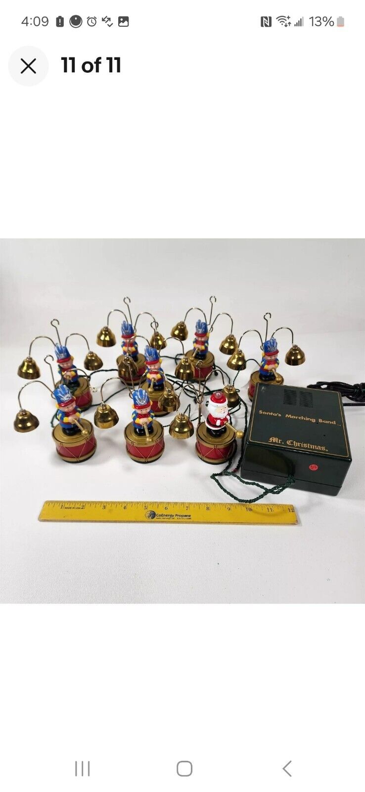 Vintage Santas Band 30 songs Bell Players Ornaments Set by Mr. Christmas.