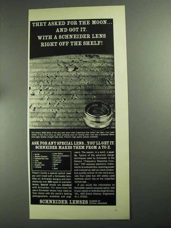 1968 Schneider 80mm Wide-Angle Xenotar Lens Ad