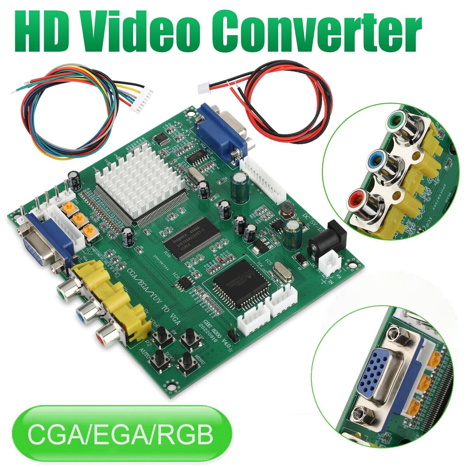 GBS8200 Video Converter CGA/EGA/YUV/RGB TO VGA Arcade Game Monitor Module Board