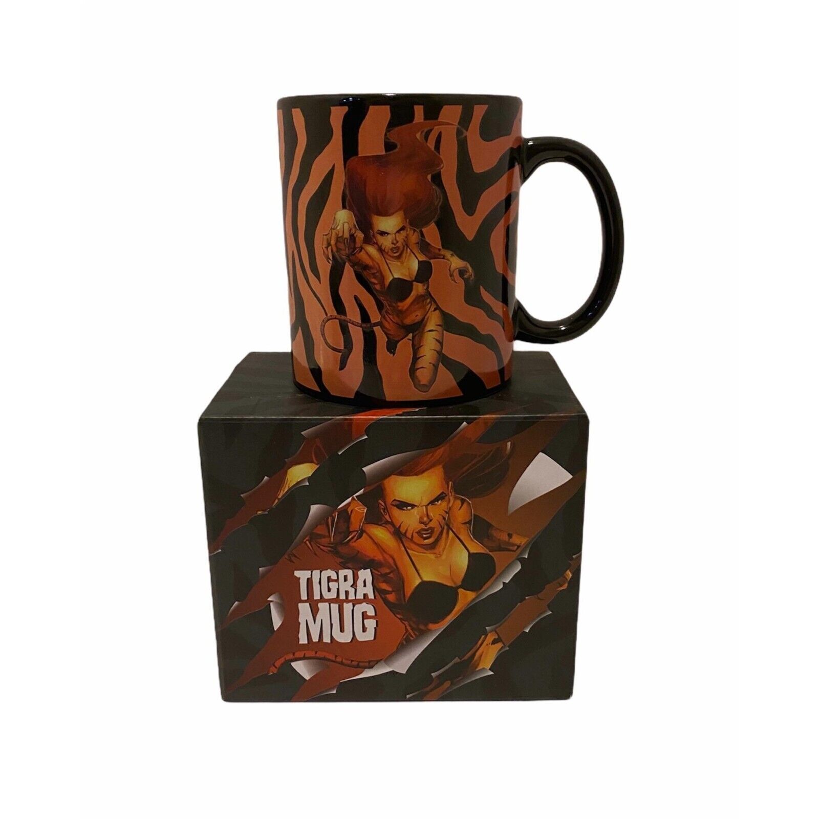 Lootcrate Marvel Gear and Goods 2019 Tigra Black and Orange Coffee Mug