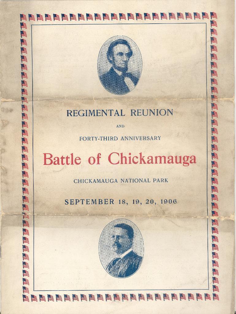RARE 1906 CIVIL WAR GAR CHICKAMAUGA REGIMENTAL REUNION BROCHURE L&N Railroad