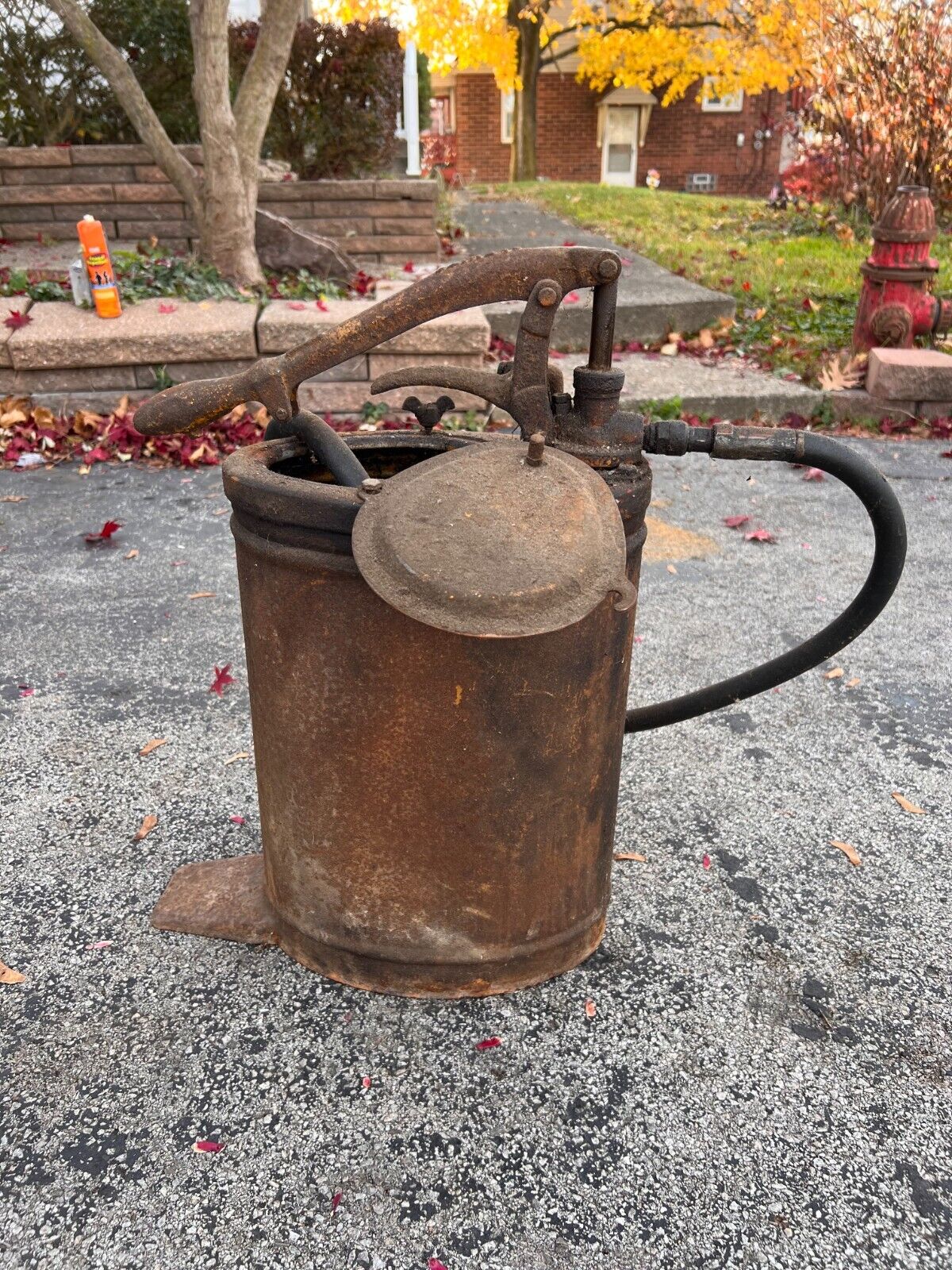 Vintage Antique Alemite Grease Pump Can 