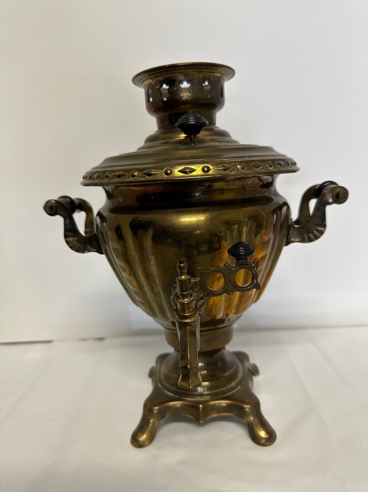 Antique Russian Brass Samovar Late 1800s W Makers Mark