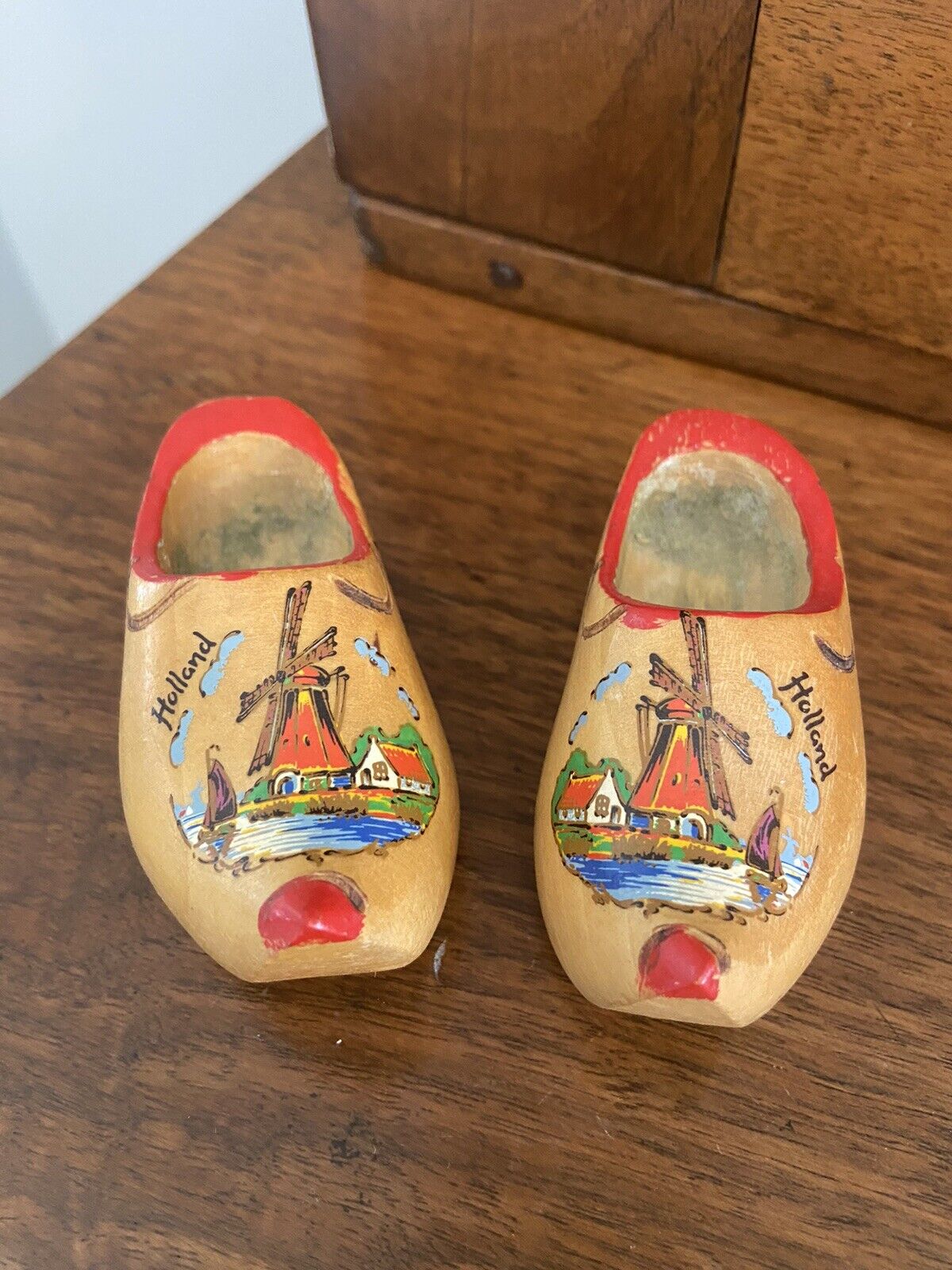 Carved Wooden Mini Decorative Dutch Shoes Holland