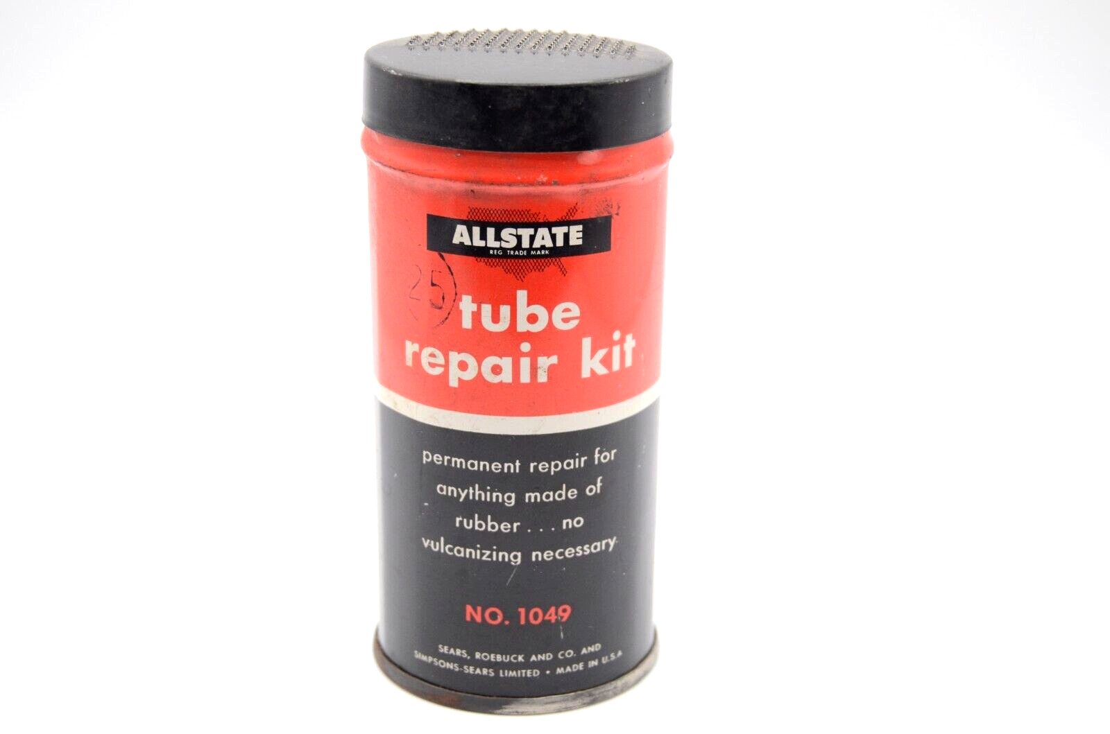 Vintage ALLSTATE Tube Repair Kit No. 1049- Excellent -Surface Rust on Bottom