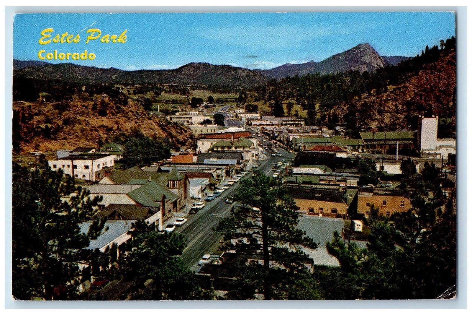 1967 Elk Horn Avenue Mt. Olympus And Motel Area Estes Park Colorado CO Postcard
