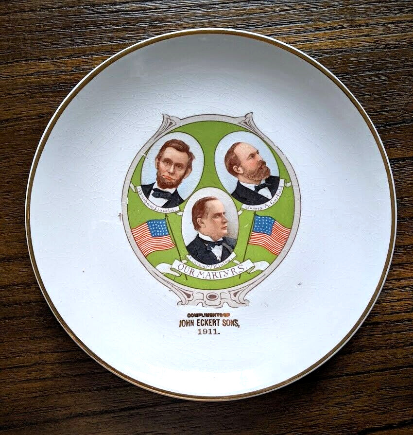 “Our Martyrs” Vintage Porcelain Commemorative USA Plate 1911 John Eckert Sons 