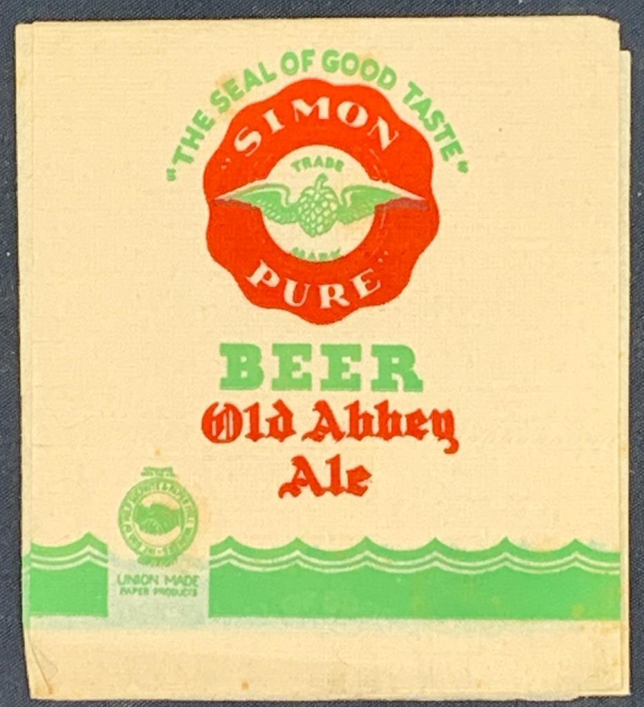 Vintage Beer Napkin - William Simon Brewing Co., Buffalo, NY