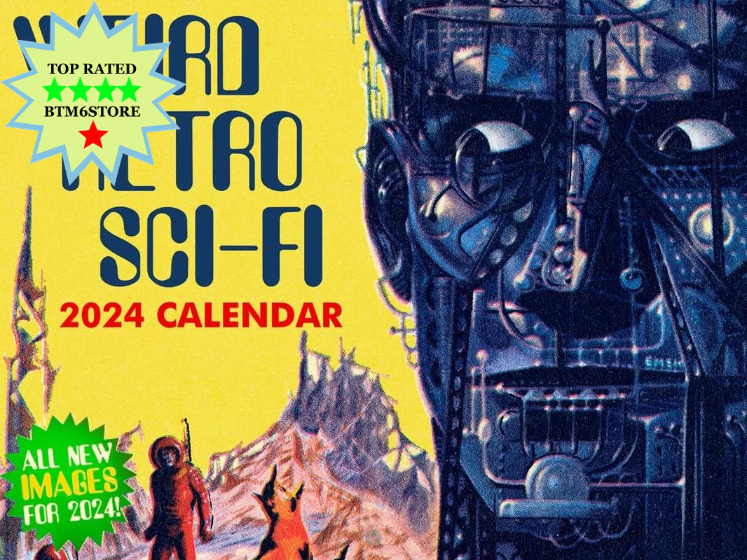 Weird Retro Sci-Fi Vintage Cool Funny Sci Fi Wall Monthly Calender Science Ficti