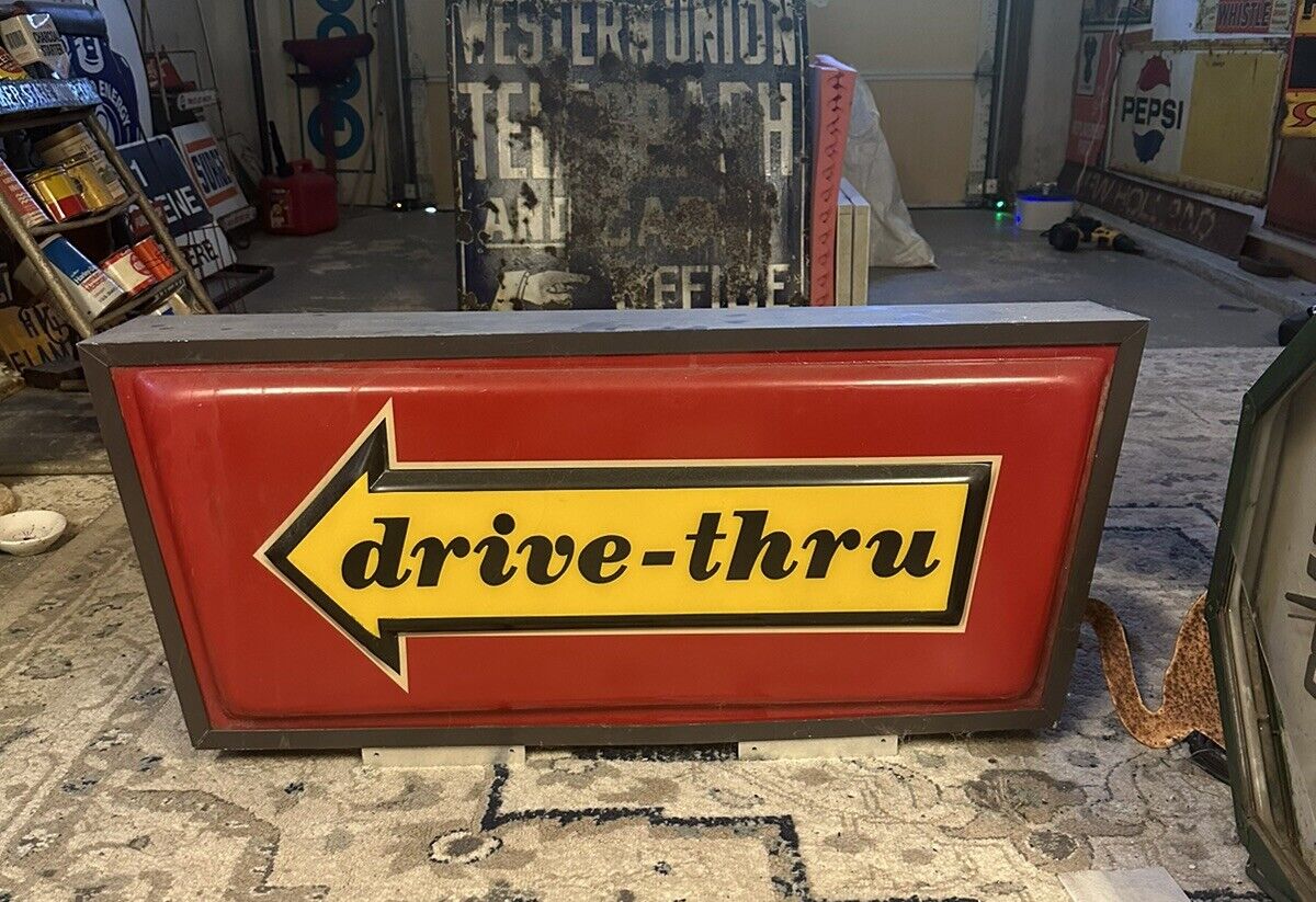 Vintage Original McDonald’s Drive Thru Light Up Sign Double Sided Rare 