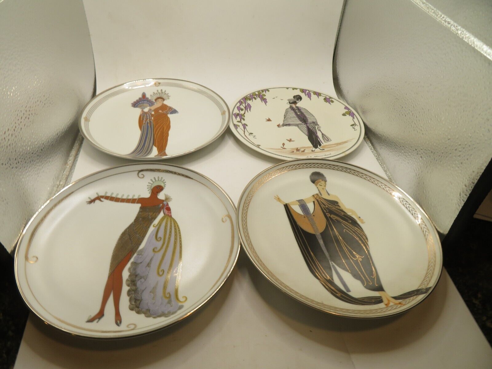 LOT 4 House of Erte-Athena/diva ll/glamour Collector\'s Plates The Franklin Mint.