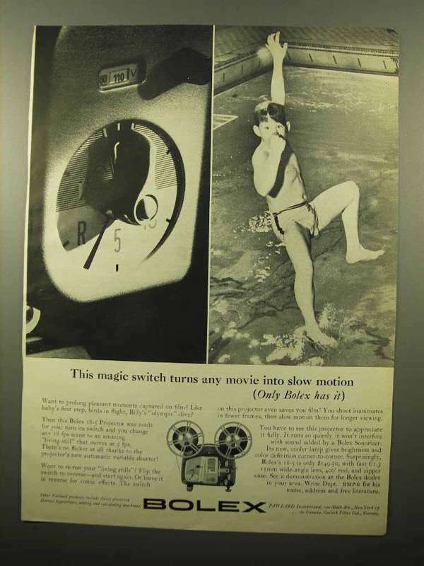 1961 Bolex 18-5 Projector Ad - This Magic Switch