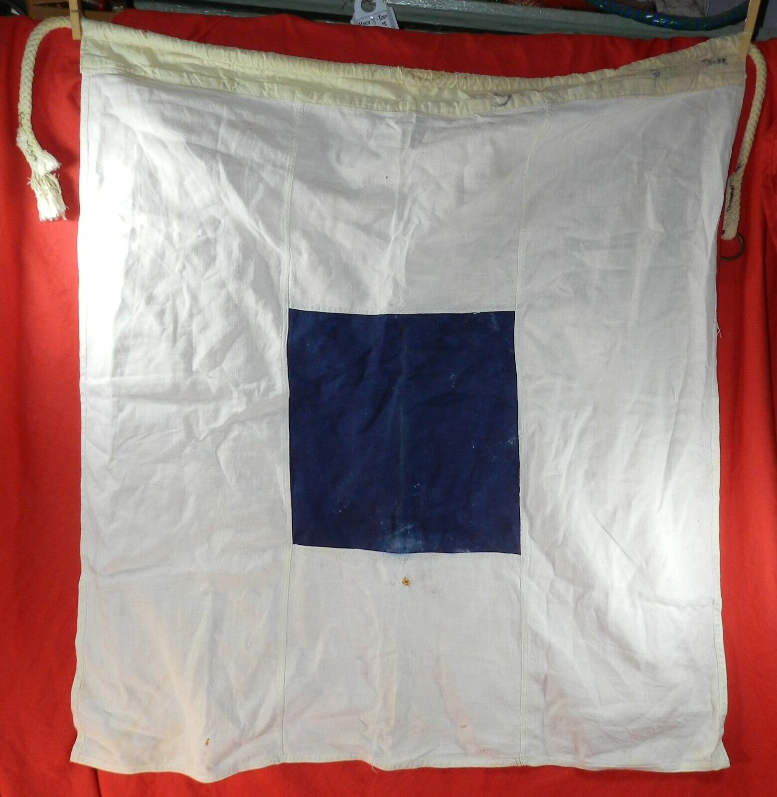 Vintage Naval Signal Flag for the Letter S - Sierra - WWII ?