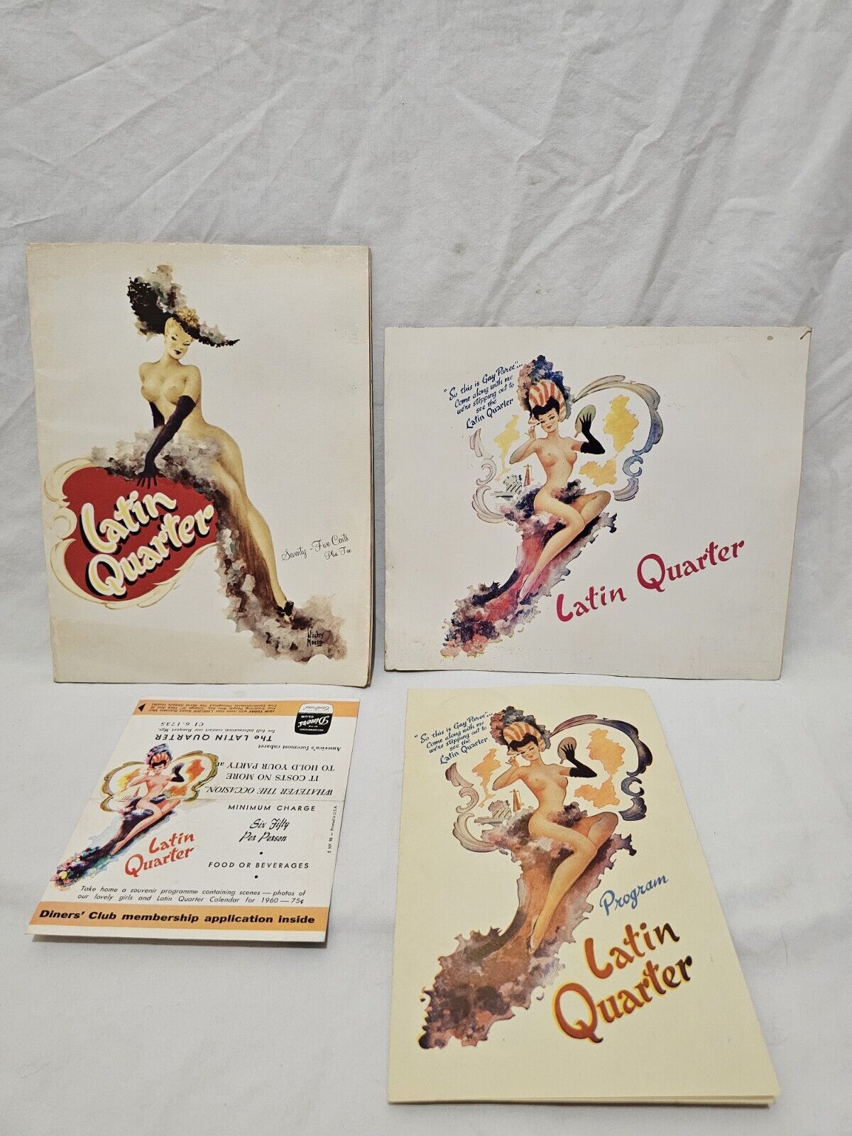 Vintage Latin Quarter New York Souvenir Program & Diners Club Card Application +