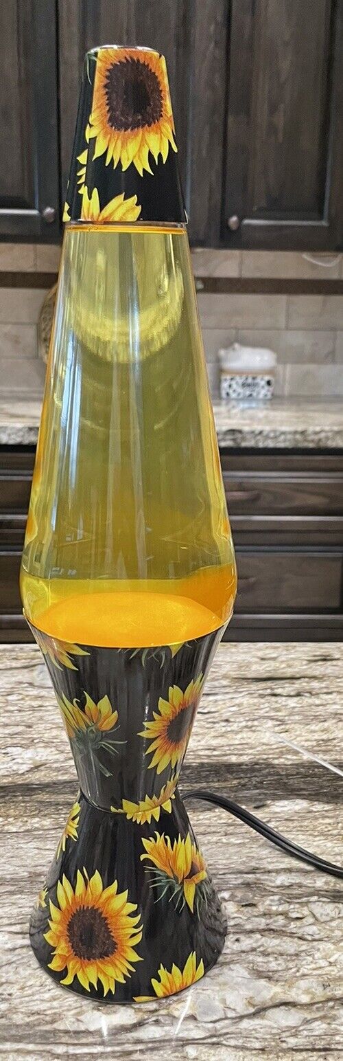 Yellow Sunflower Lava Lamp - 17 Inch | Set with Globe, Base, Cap, and Bulb