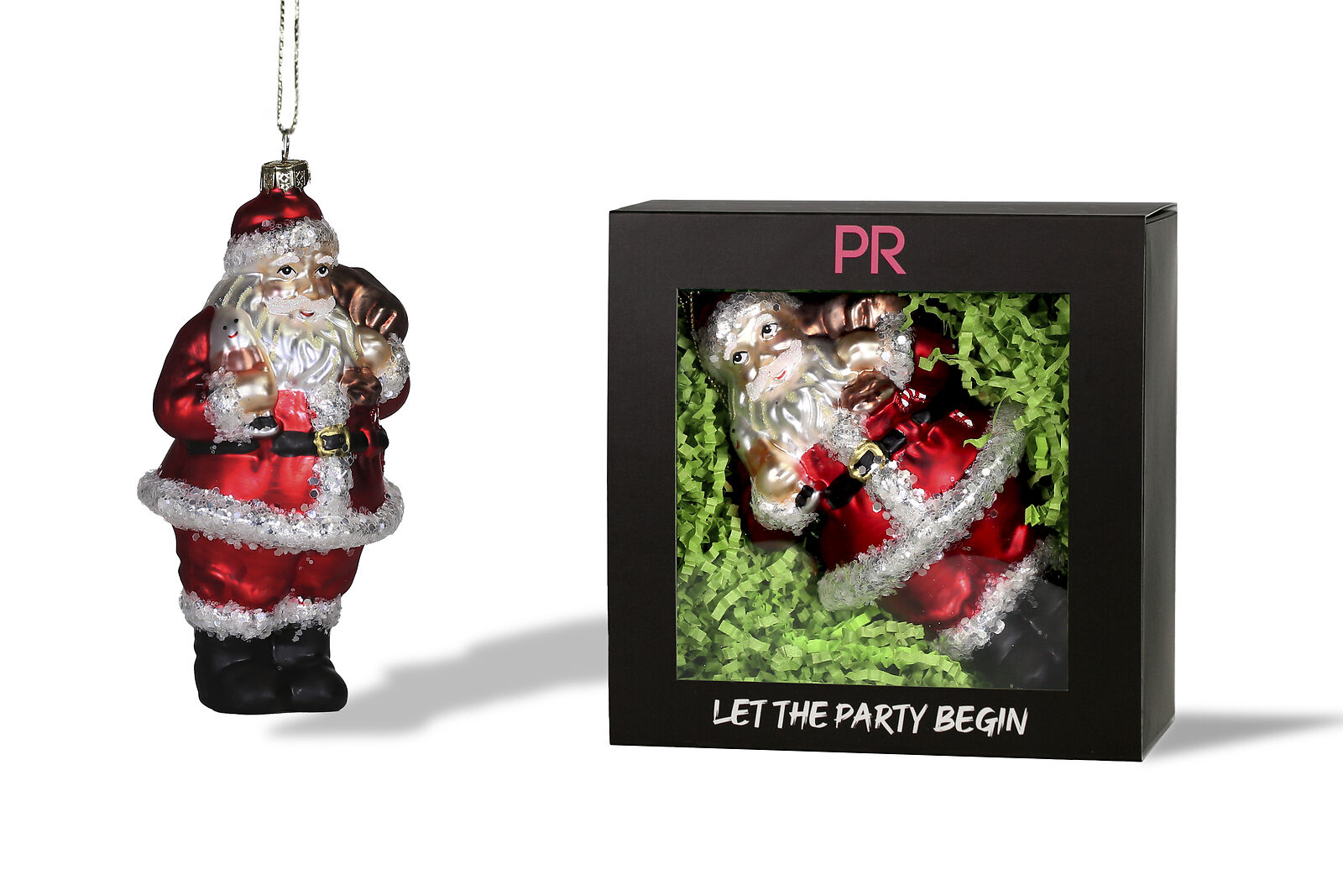 Party Rock | Santa with Gifts Glass Ornament | Santa Collectionâ¦