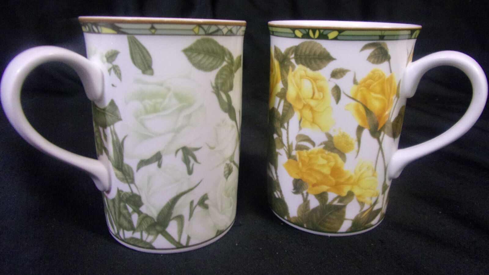 [2] Royal Canterbury Tea Coffee Mug Yellow/white Roses Fine Bone China -Thailand