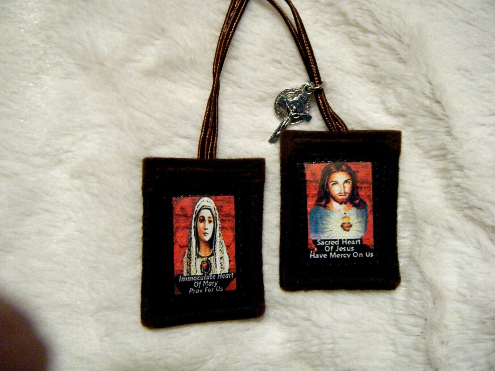Sacred Hearts of Jesus and Mary Brown Scapular 