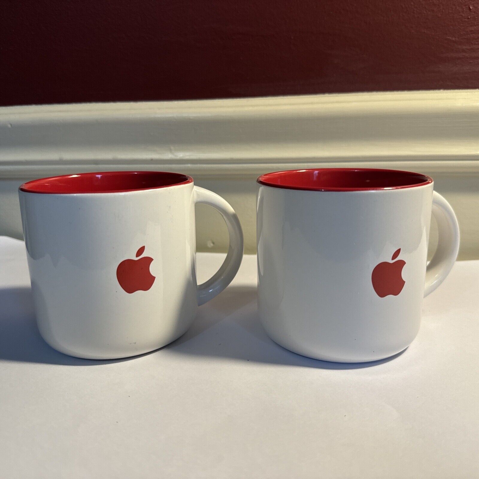 Apple Macintosh Computer Red Sets Of 2 Mugs 14 Ounces.