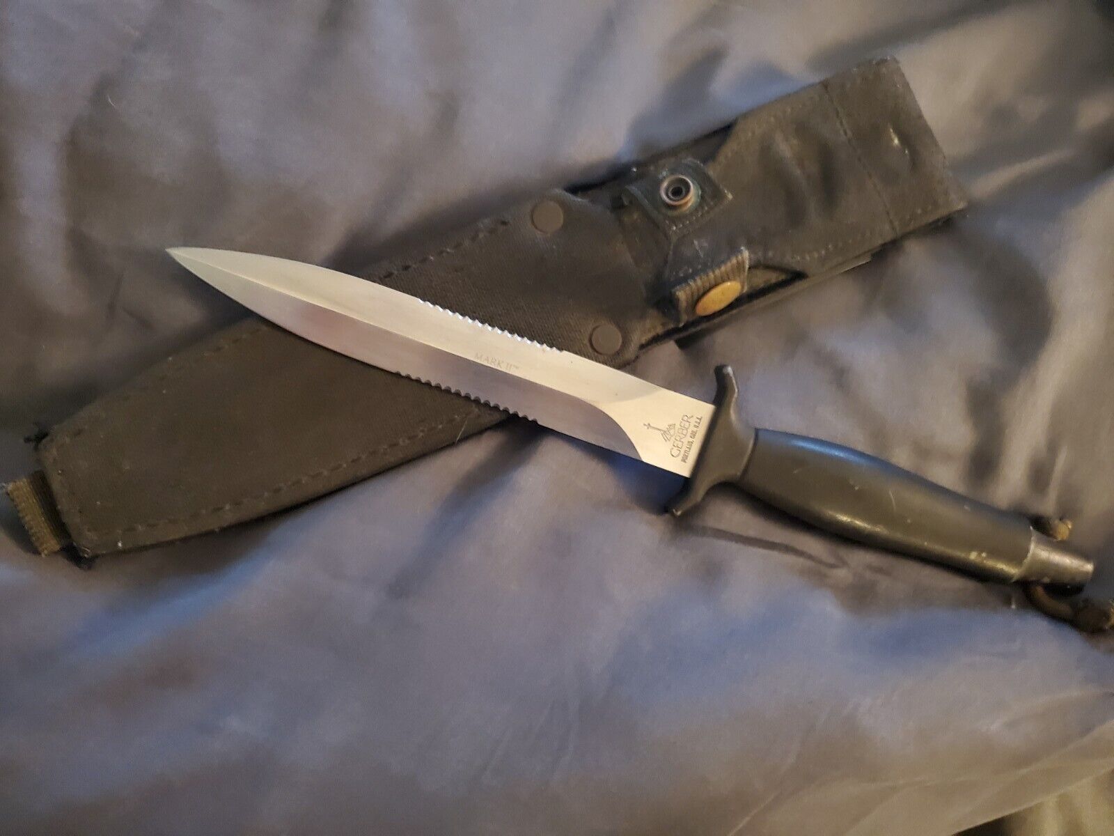 Vintage Gerber Mark II MK 2 Fighting Knife Dagger with Sheath