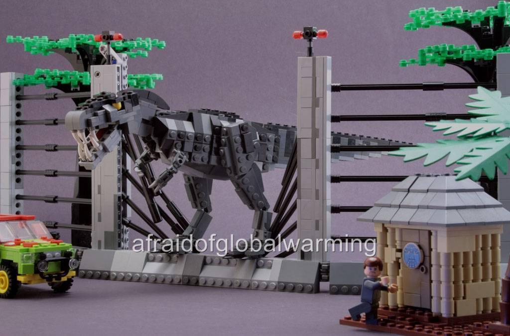 Photo.  Toy Lego Scene In Jurassic Park