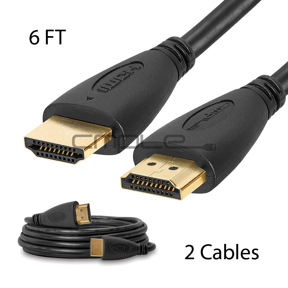 2x PREMIUM HDMI CABLE 6FT For BLURAY 3D DVD PS3 HDTV XBOX LCD HD TV 1080P