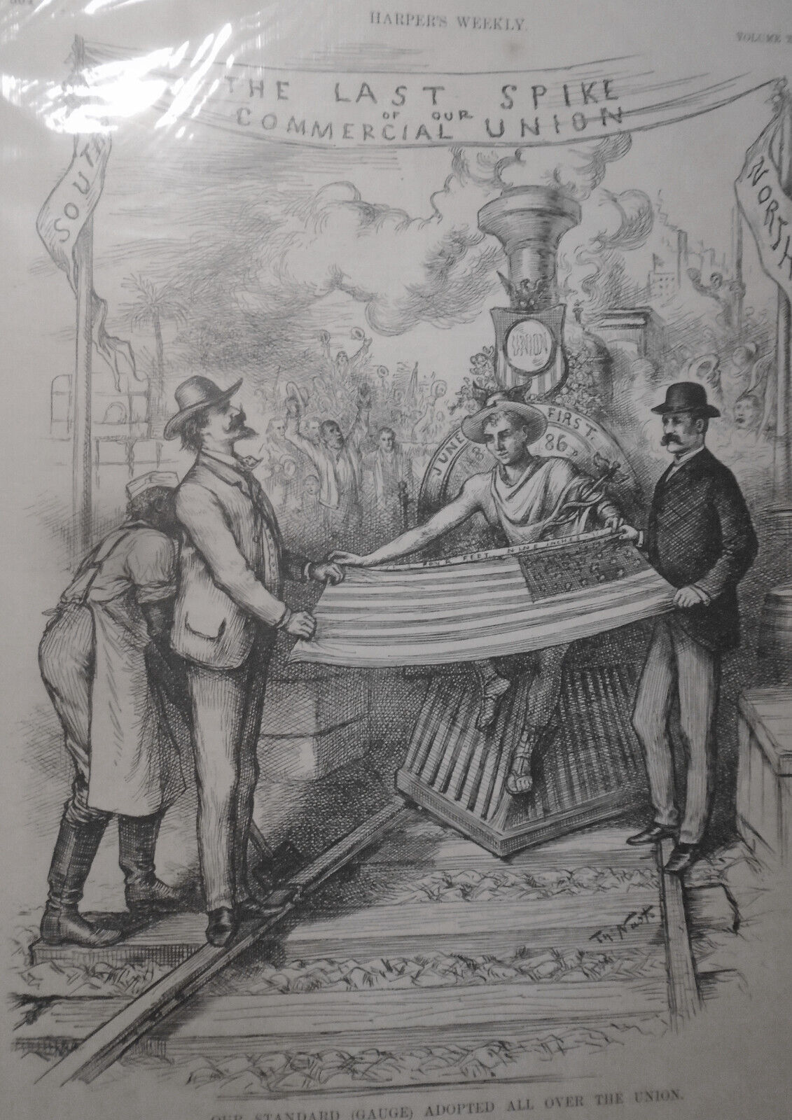 1886 Our standard (gauge) adopted all over the union by Thomas Nast