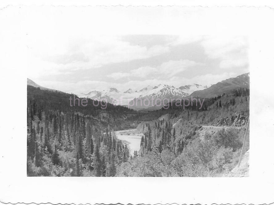 KEYSTONE CANYON Vintage FOUND PHOTO bw ALASKA Worthington Glacier in bg 012 18 D
