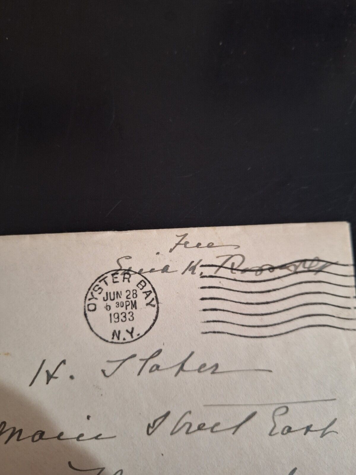 Mrs Theodore Roosevelt's Signed Envelope From Sagamore Hill Residence