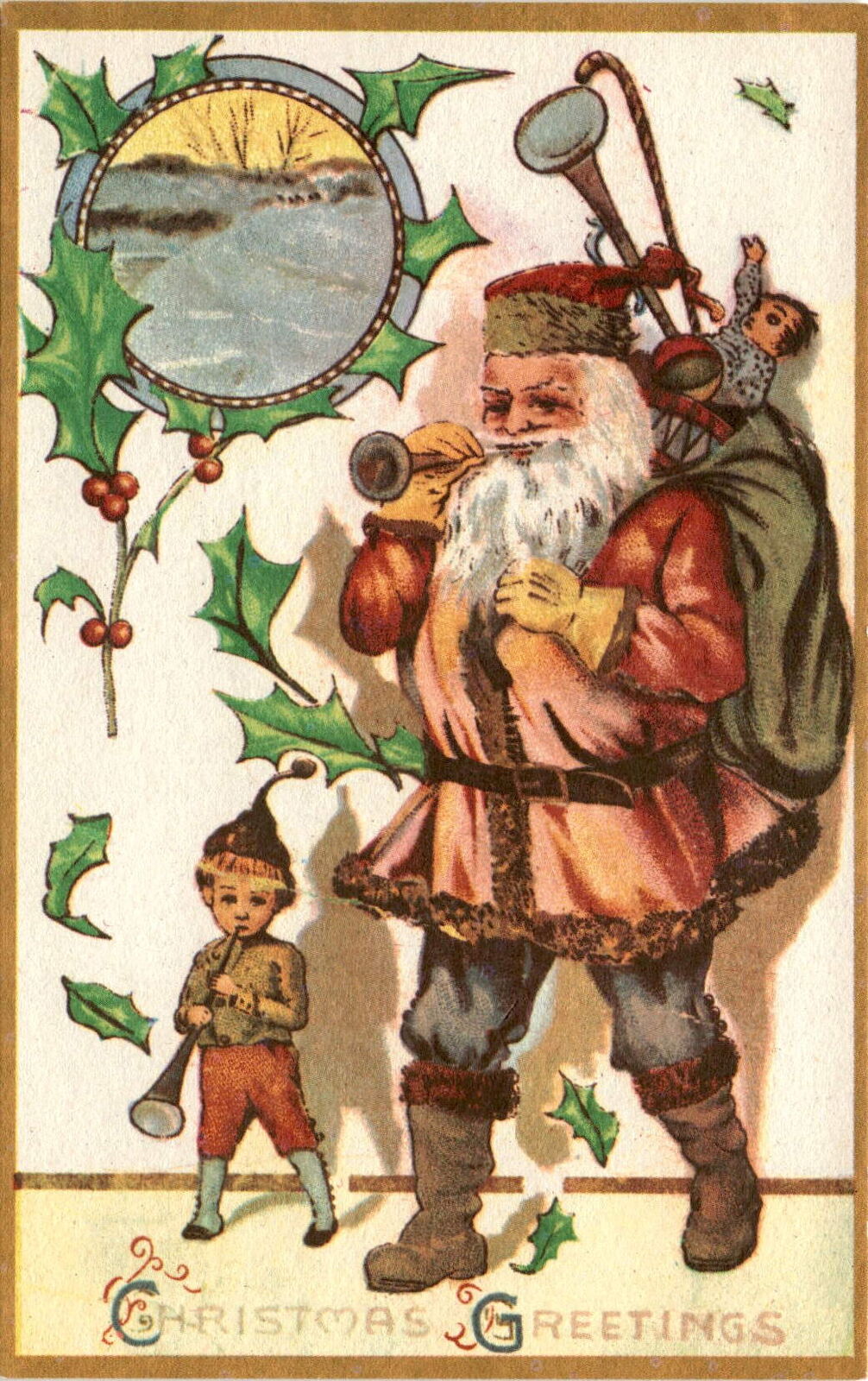 Vintage Eco Christmas Postcards on 100% Recycled Paper