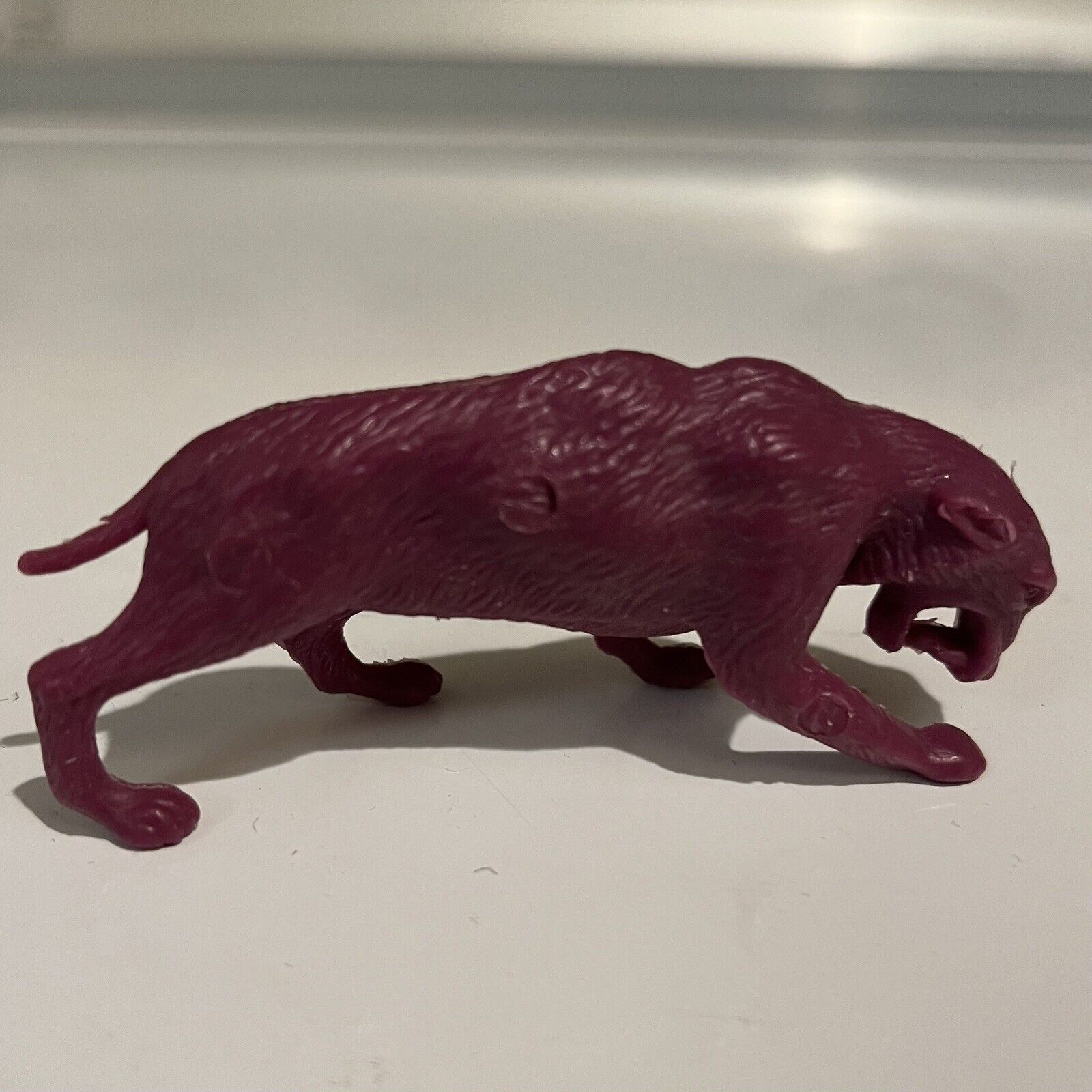 Marx Prehistoric Smilodon Sabre Toothed Tiger  Purple Plastic Toy Figure