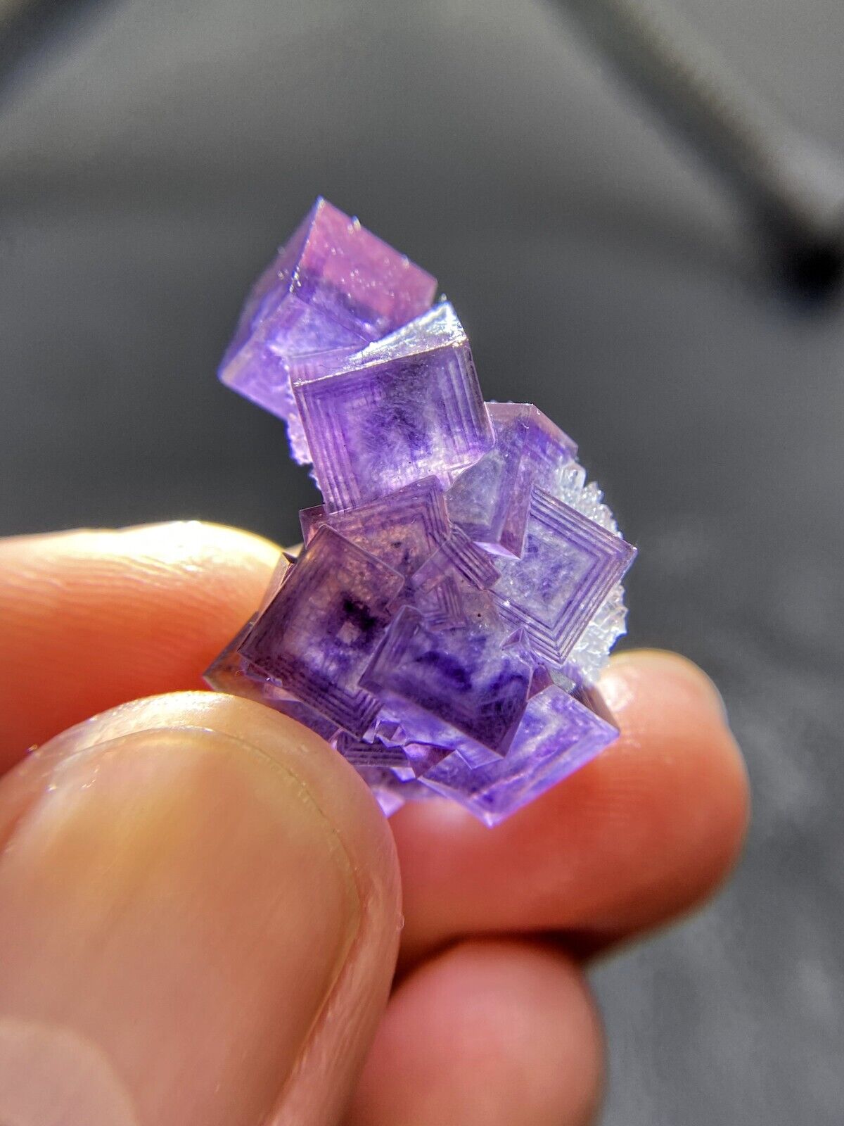 Rare exquisite natural multi-layer purple window cubic fluorite crystal ,China
