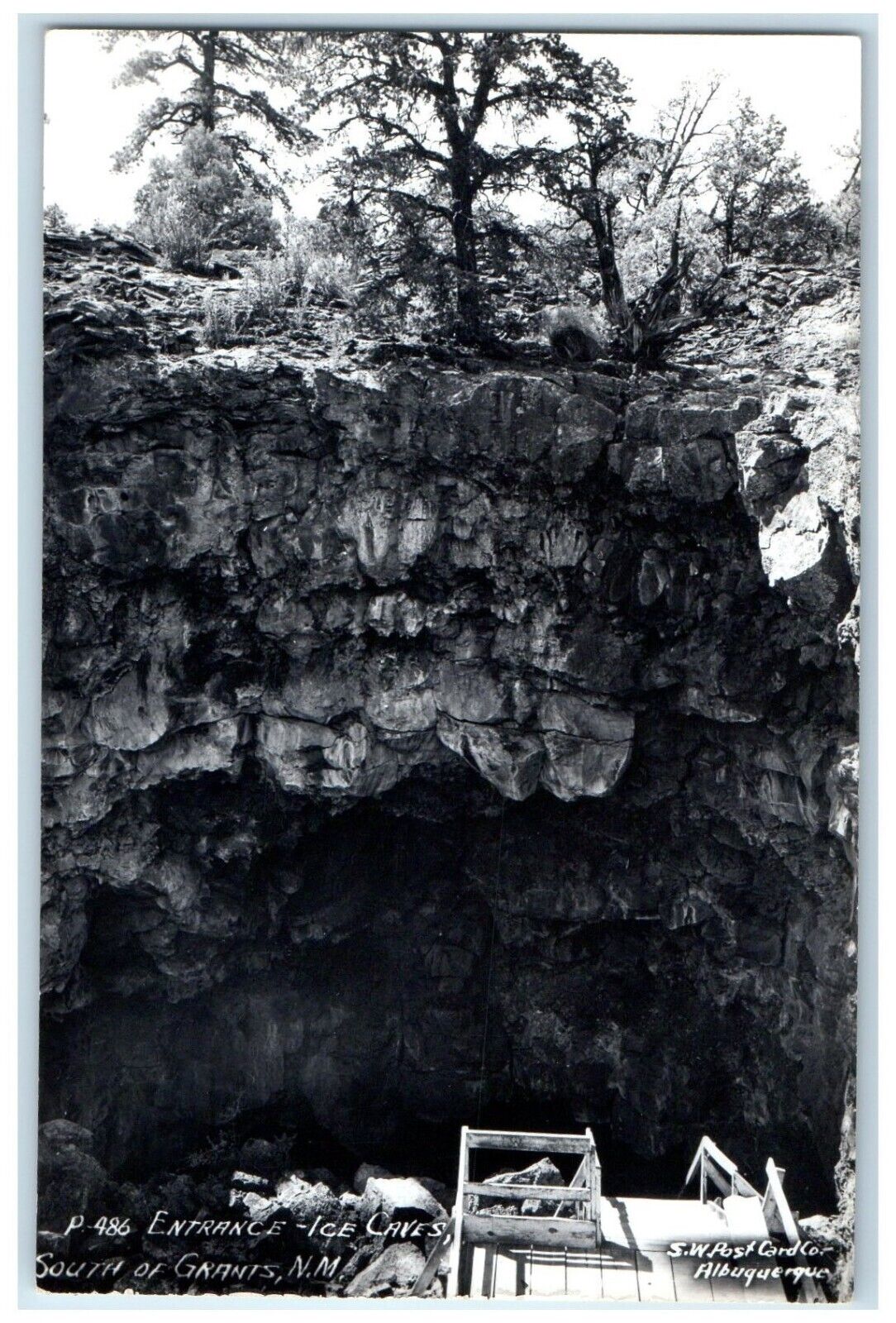 c1960 Entrance Ice Caves Exterior South Grants New Mexico NM RPPC Photo Postcard