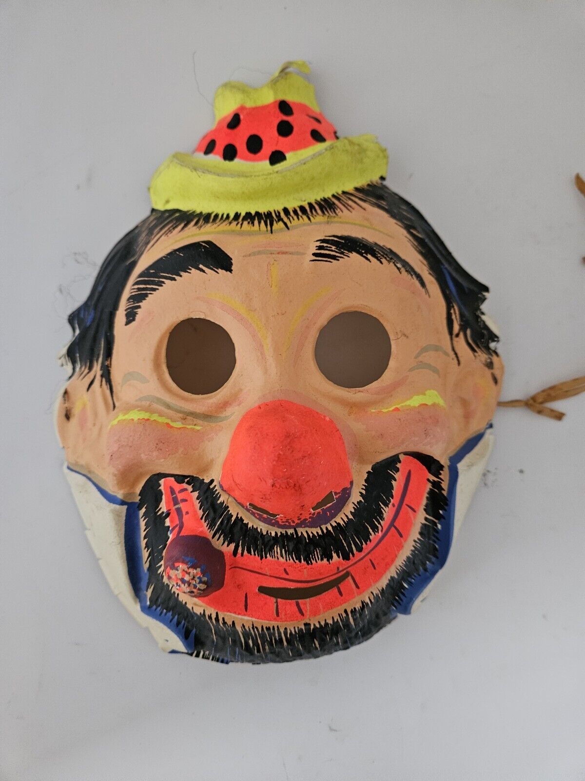 Vintage Ben Cooper Halloween Mask Hobo Clown Cigar Old Man