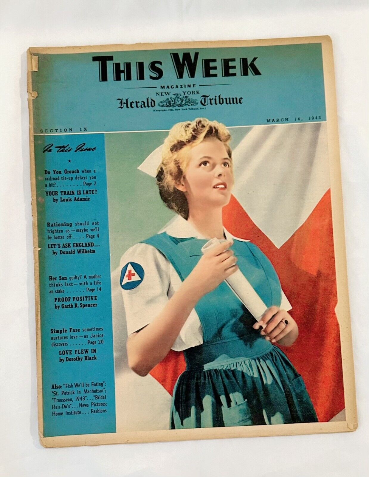 NY Herald Tribune This Week Magazine March 14, 1943 World War II/War Time