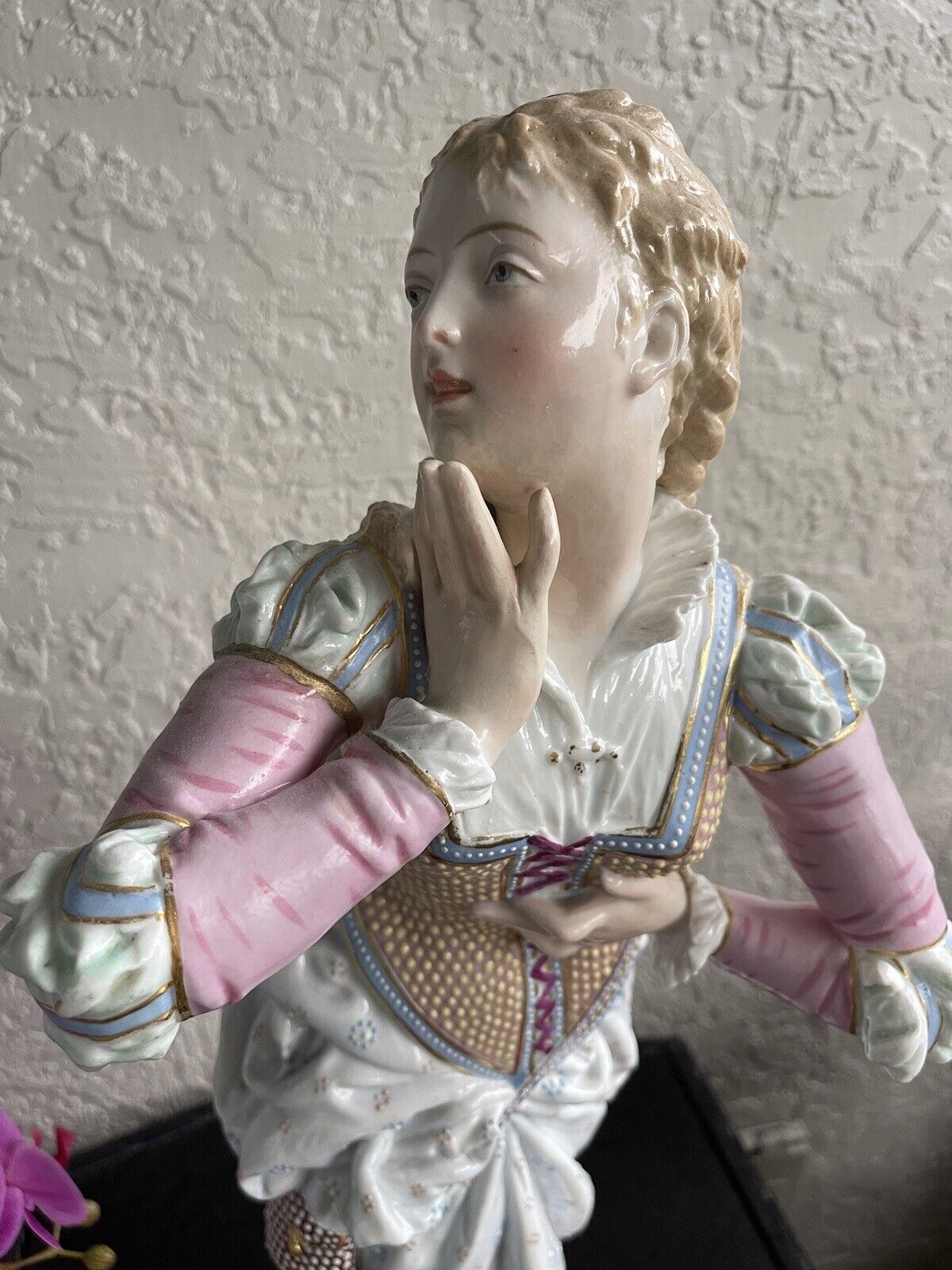 Vion & Baury Antique French Marked Bisque Porcelain Figurine Statue Woman Large