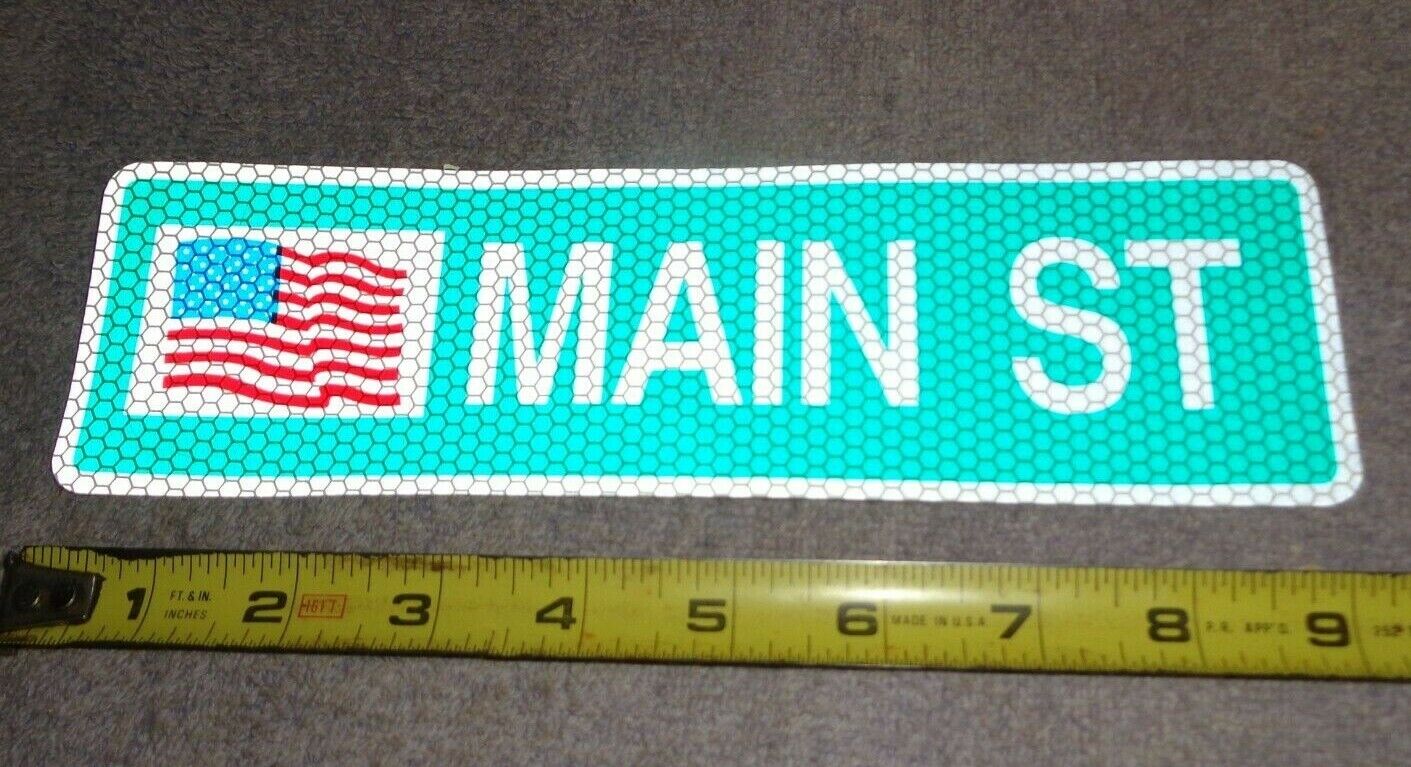 3M SCOTCHLITE HIGH INTENSITY ROAD SIGN REFLECTIVE MAIN STREET USA FLAG DECAL