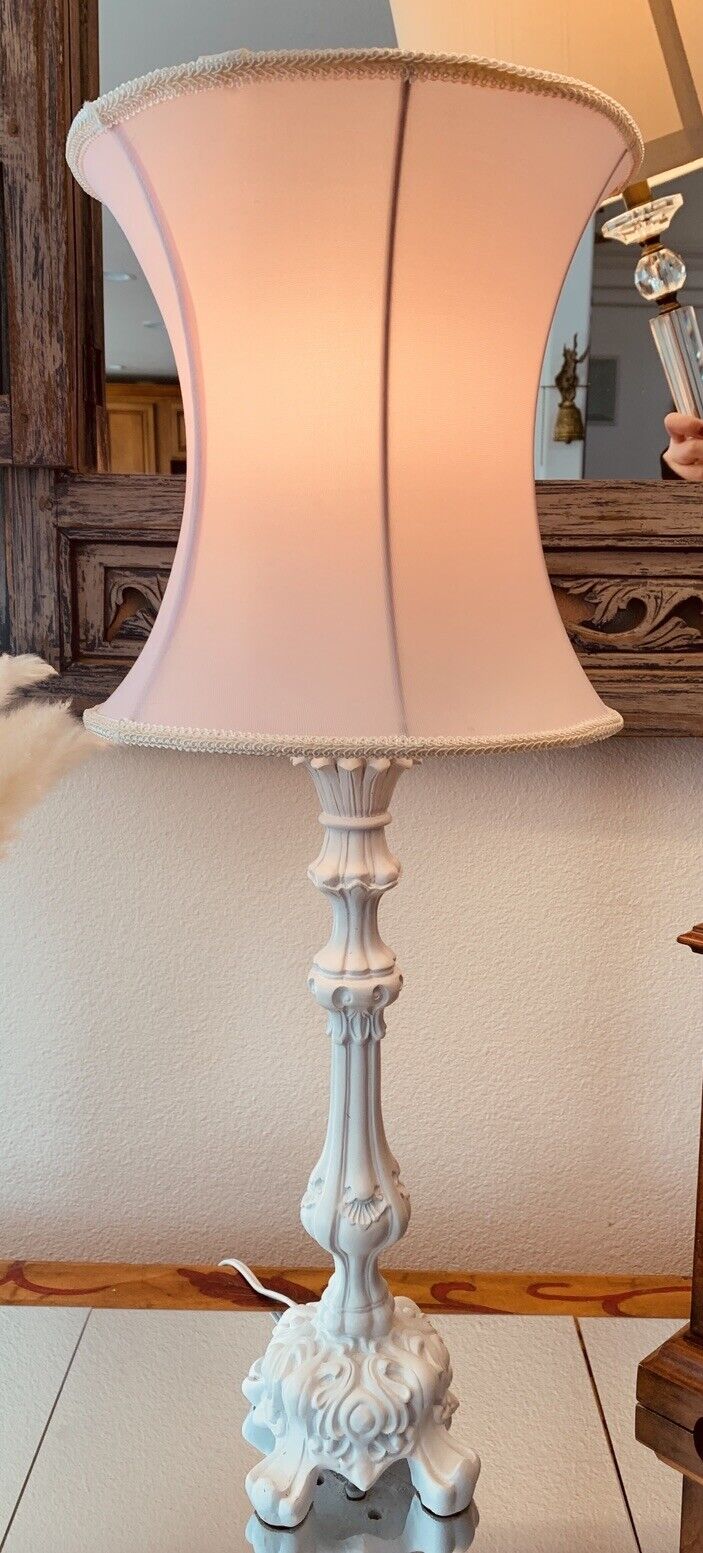 Shabby Chic Priness Pink & White Lamp