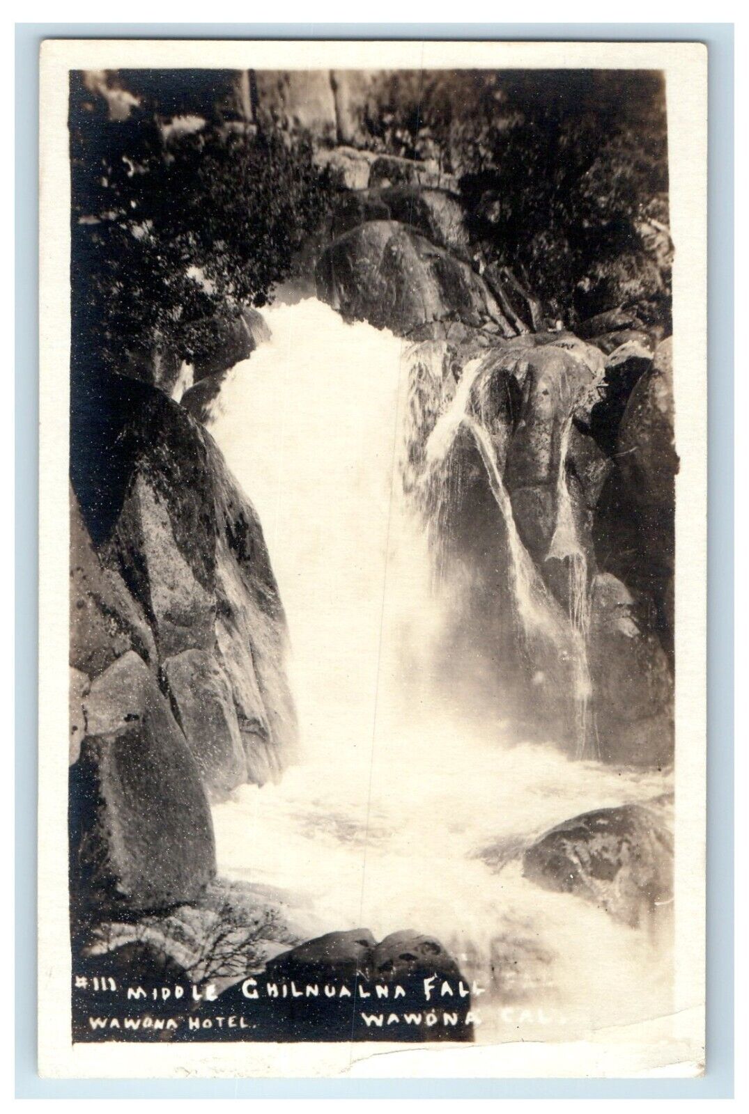 c1920's Middle Chilnualna Fall Yosemite National Park CA RPPC Photo Postcard