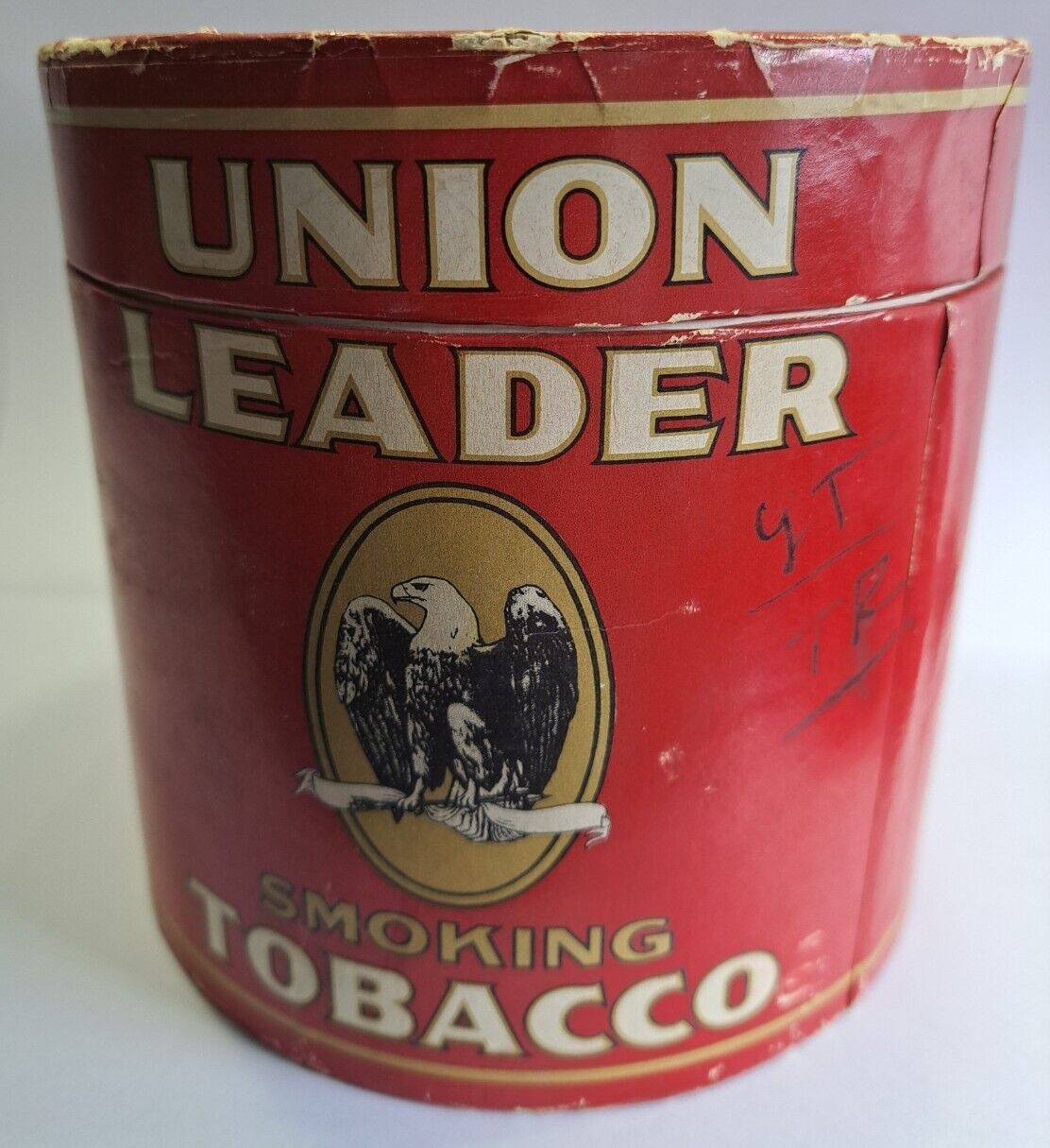 Union Leader Tobacco Cardboard Container WWII Era
