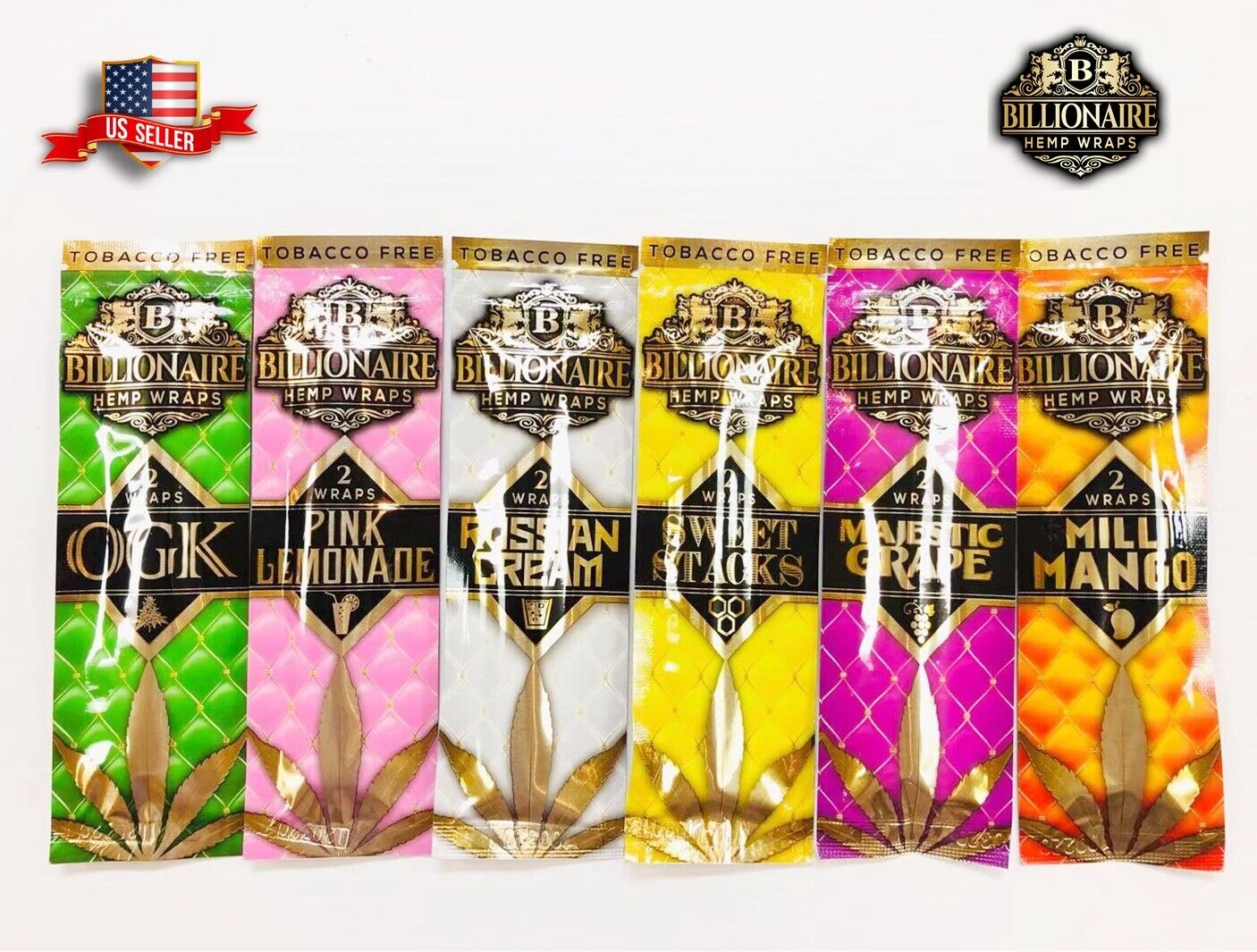 Billionaire Wraps Variety Pack--12 Packs 2pcs/pack (24 Wraps) Fast Shipping US