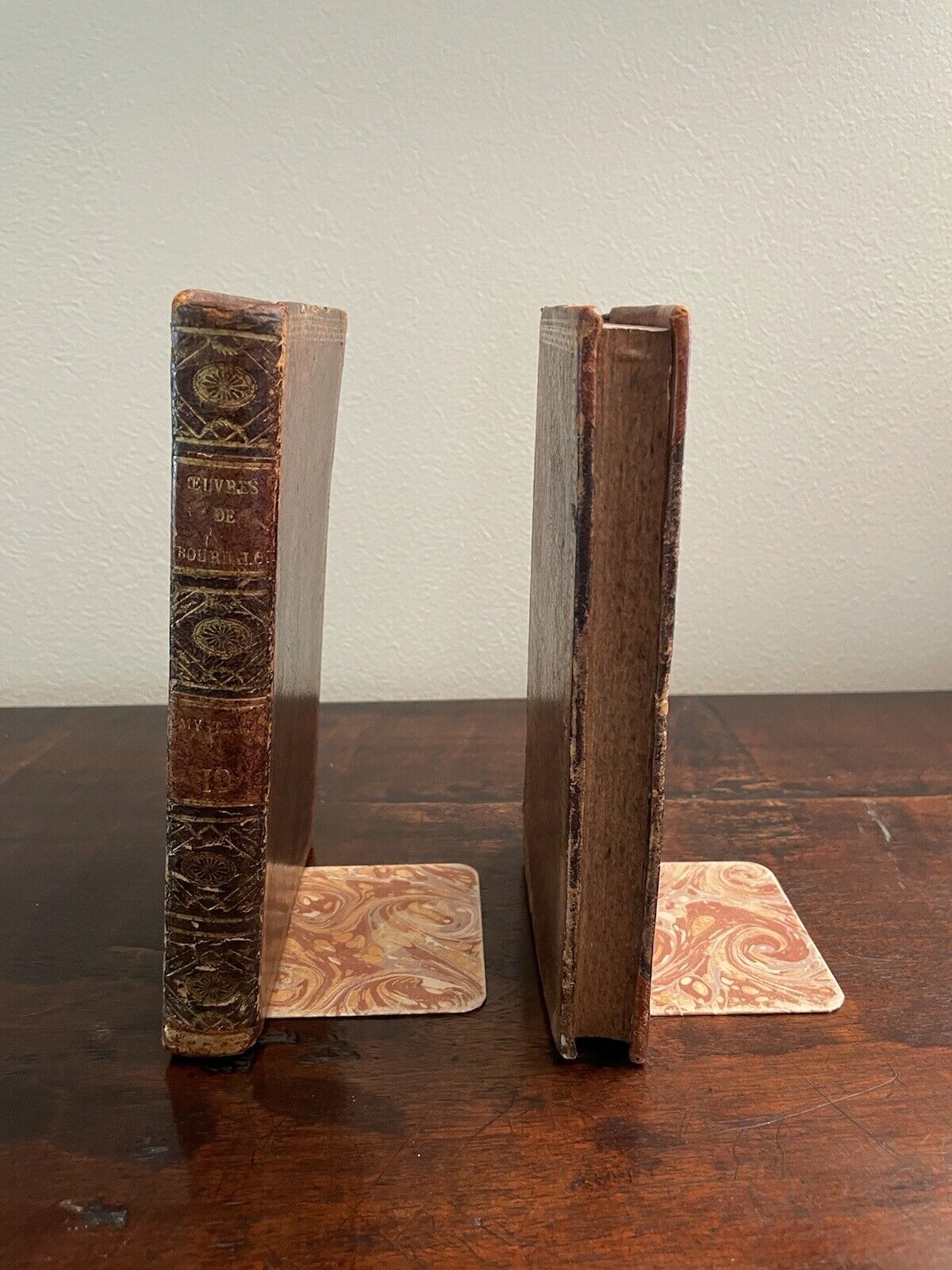 Pair of 19th Century Leather Bound Bookends Louis Bourdalou Vol 10 & 13 