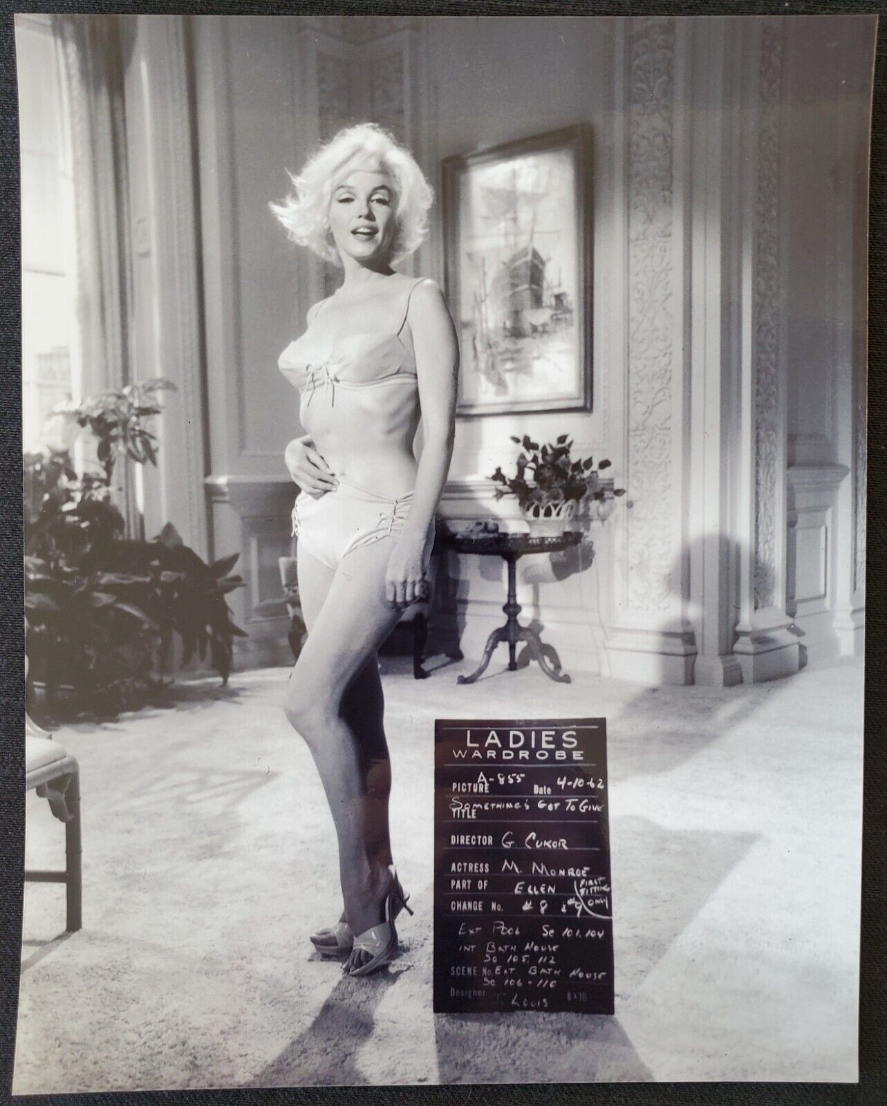 1962 Marilyn Monroe Something's G2G Original 8x10 1990s Gltin Slvr Test Print