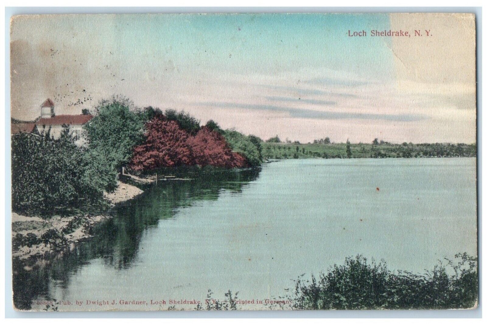 1909 Scenic View Loch Sheldrake Lake Trees New York NY Vintage Antique Postcard