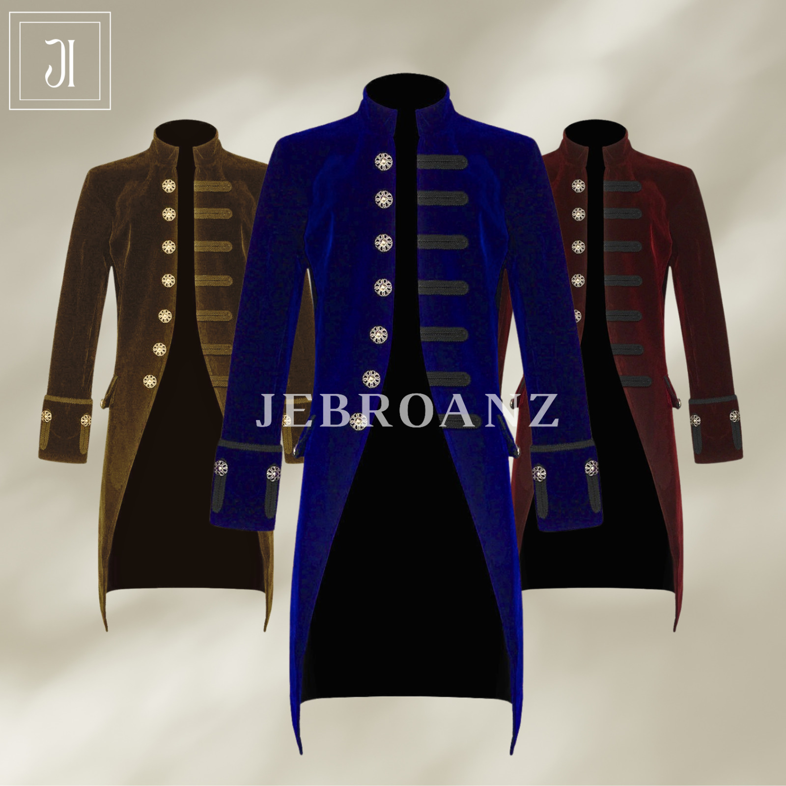 New Men\'s RENAISSANCE VELVET JACKET Tailcoat Gothic Steampunk Victorian Jacket