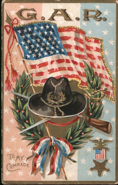 Patriotic G.A.R. Antique Postcard Vintage Post Card