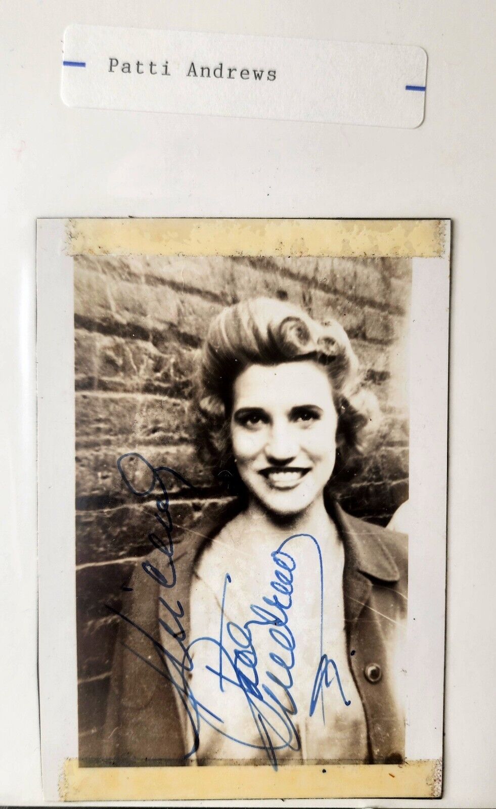 Patty Andrews Original Vintage Photo Autographed Signature The Andrews Sisters 