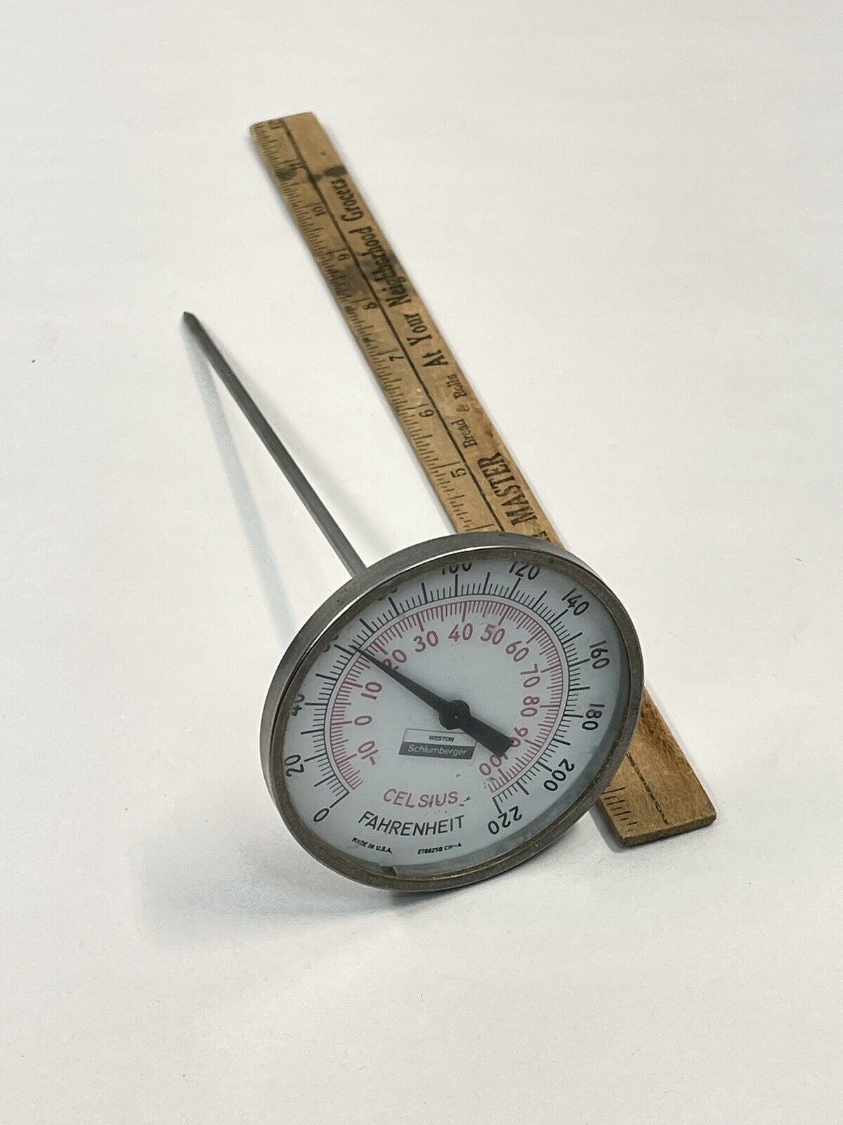 Weston Model 278825B CH-A Temperature Gauge Probe Thermometer 0-220 Degree