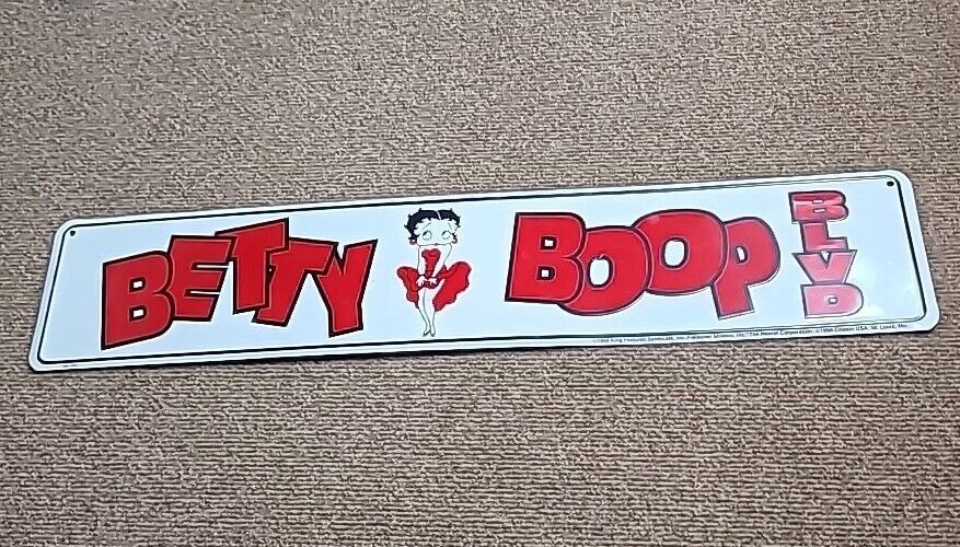 BETTY BOOP AVE RED & WHITE GRAPHIC metal SIGN SIZE L36 W6
